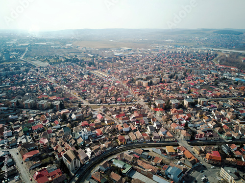 Fotografie Aerial shot of Targu Mures old city at daylight