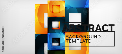 Background with color squares composition, modern geometric abstraction design for poster, cover, branding or banner