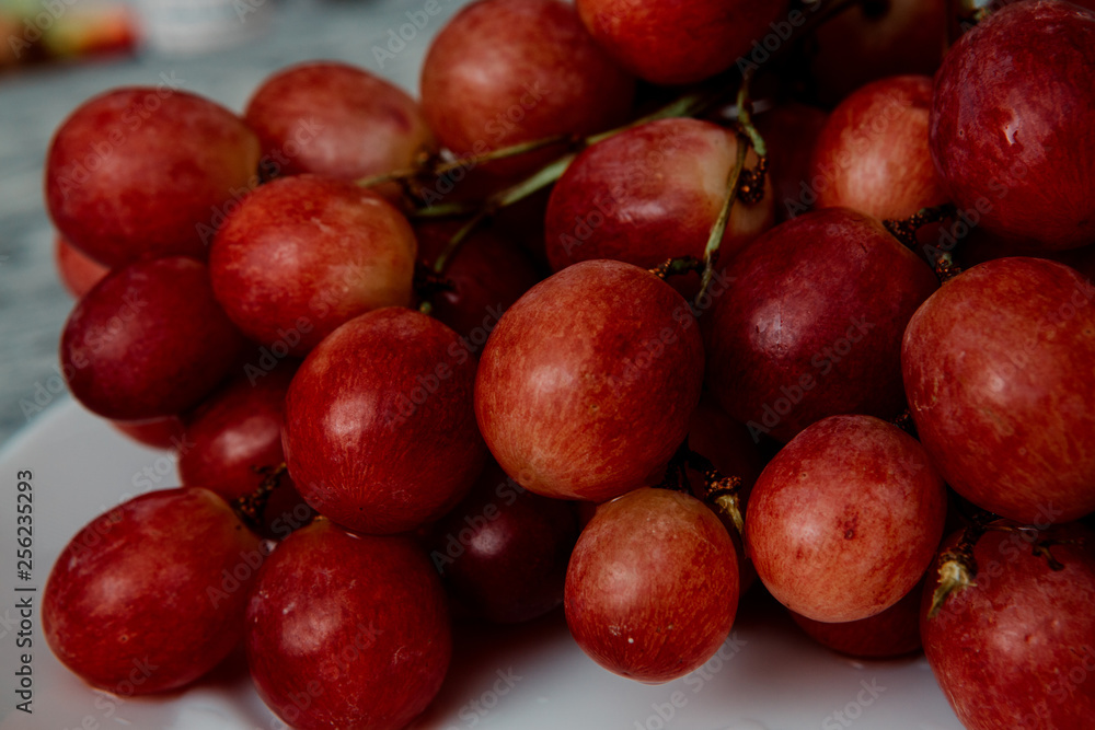 bunch of red grapes close-up