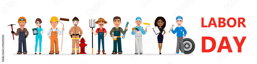 People of different occupations celebrate Labor Day People of different occupations celebrate Labor Day