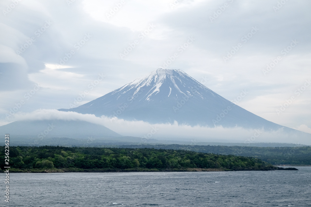 View in Lake Seiko, Japan Overlooking the Mount Fuji.