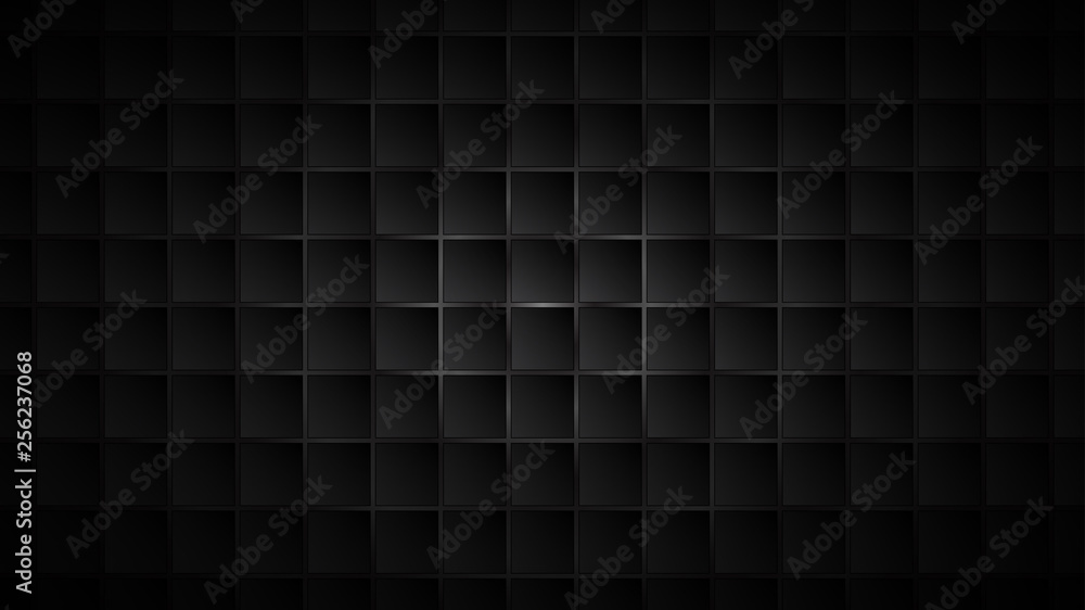 Abstract background of black square tiles with gray gaps between them Abstract background of black square tiles with gray gaps between them