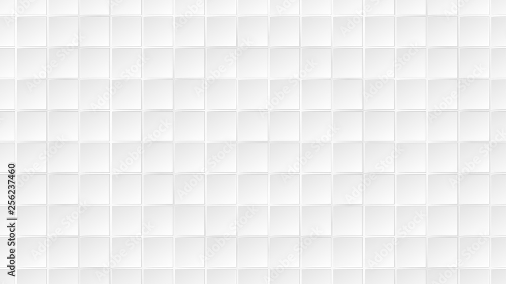 Abstract background of white square tiles with gray gaps between them Abstract background of white square tiles with gray gaps between them