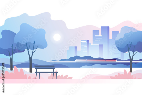Abstract urban landscape. Vector illustration.
