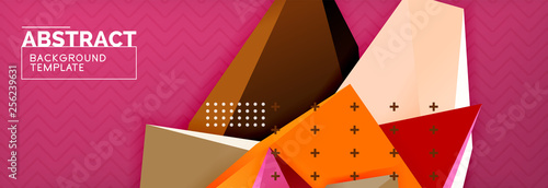 3d triangular shapes geometric background. Origami style pattern with triange shapes for decorative design. Poster design. Line design. Modern presentation template