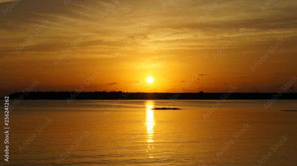Resort beach sunset