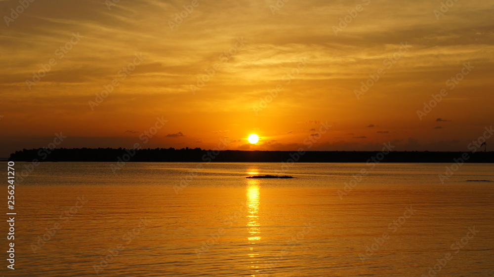 Resort beach sunset