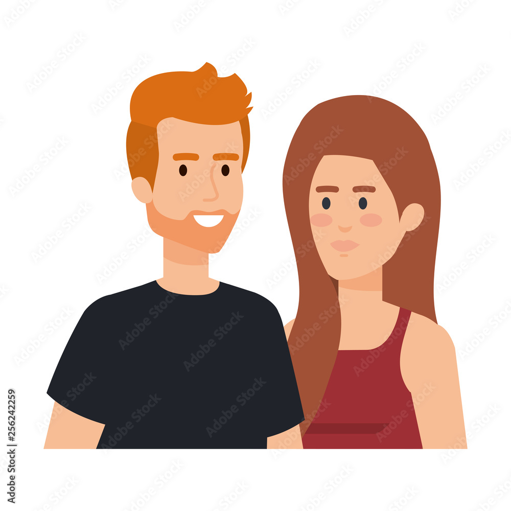 young couple avatars characters young couple avatars characters