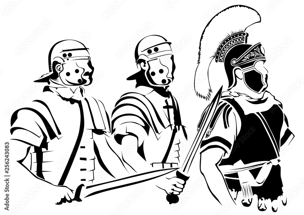 Sketch drawing of an ancient roman warrior Stock Vector | Adobe Stock