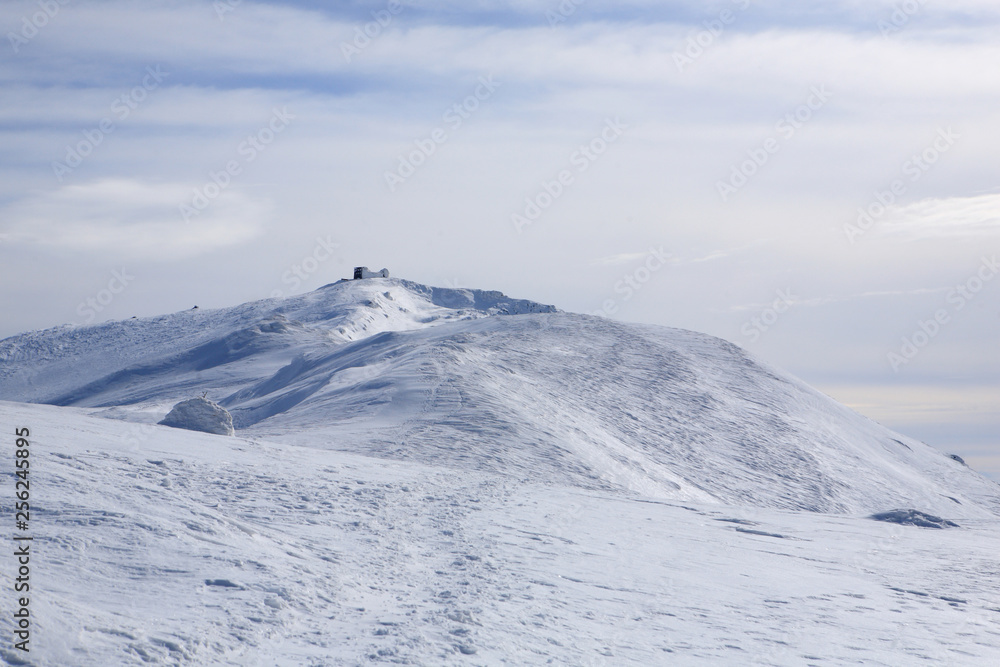 Mountain ridge in winter