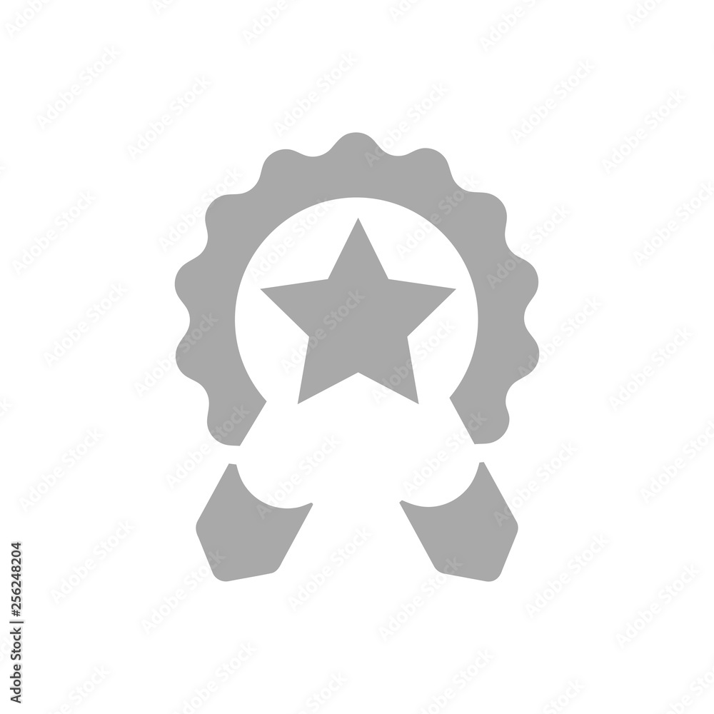 Badge, certificate, medal, quality, reward, Award Plaque, Award Ribbon. grey color award icon