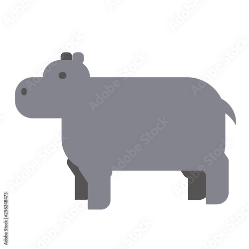 hippo flat illustration