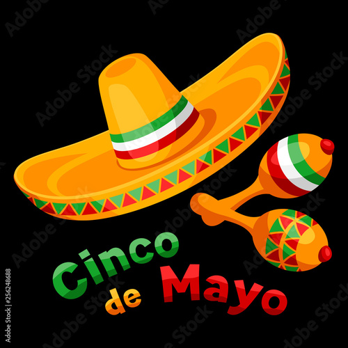 Mexican Cinco de Mayo greeting card.
