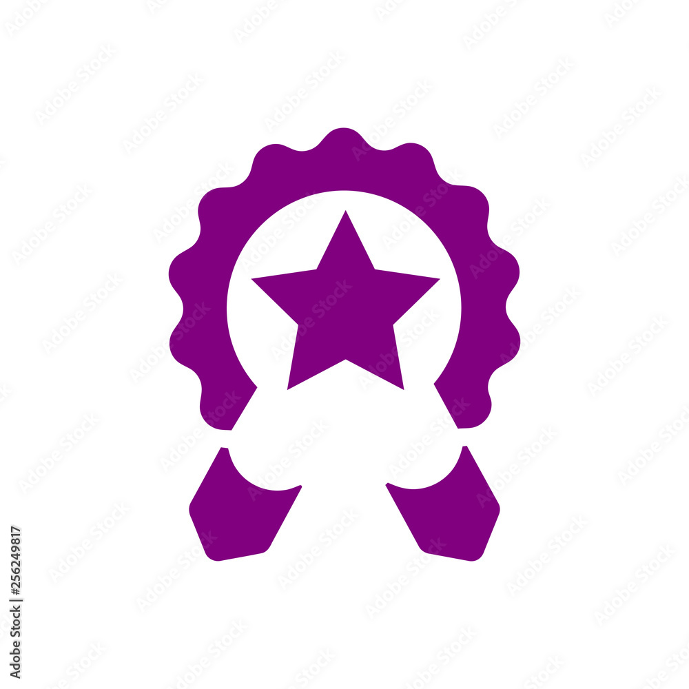 Badge, certificate, medal, quality, reward, Award Plaque, Award Ribbon. purple color award icon Badge, certificate, medal, quality, reward, Award Plaque, Award Ribbon. purple color award icon
