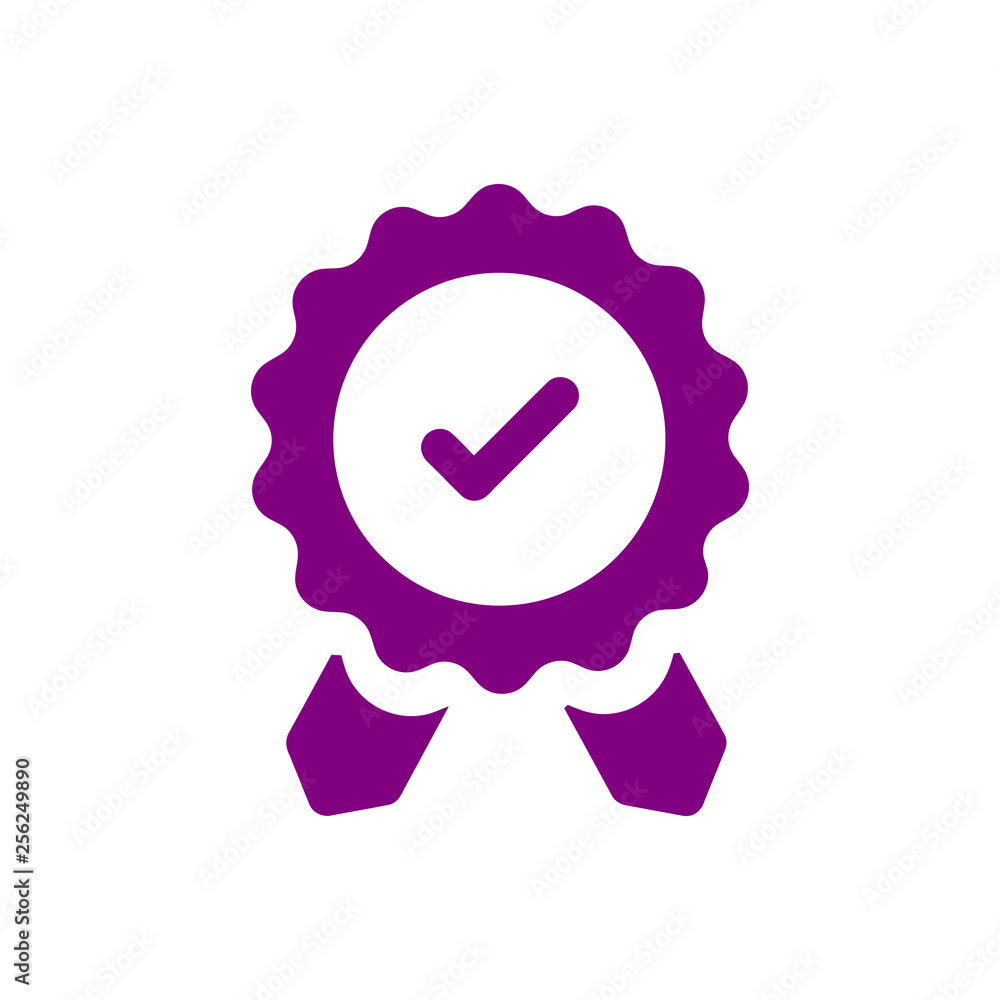 Badge, certificate, medal, quality, reward, Award Plaque, Award Ribbon. purple color award icon Badge, certificate, medal, quality, reward, Award Plaque, Award Ribbon. purple color award icon