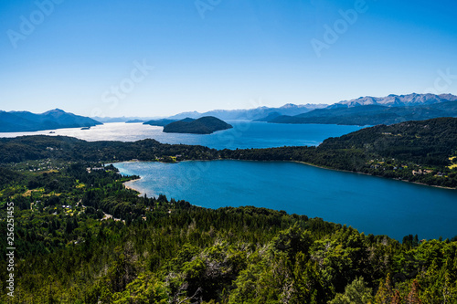 Beautiful Scenery of Andes Mountains and Colorful Lakes in Patagonia.