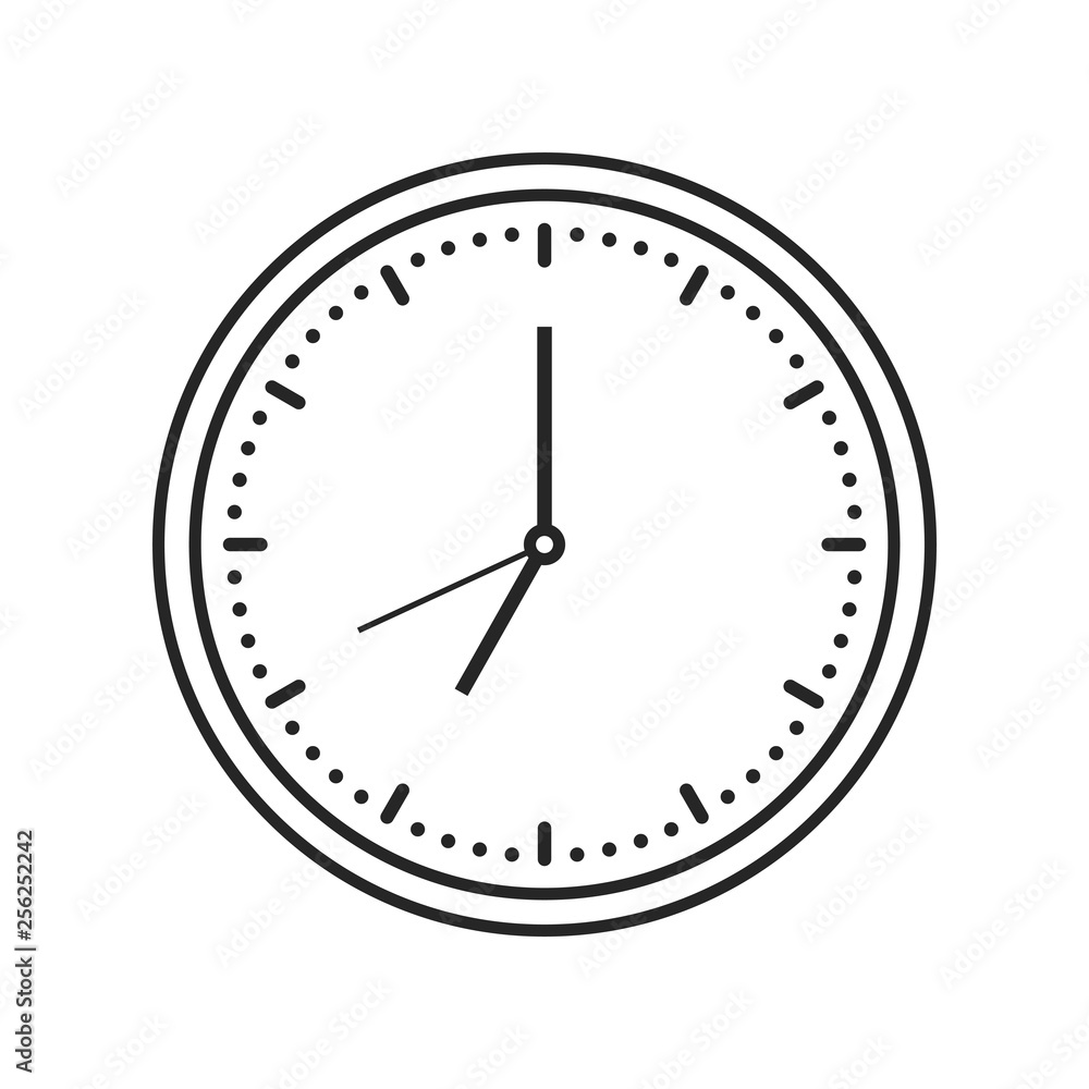 Wall clock icon on white background, for any occasion