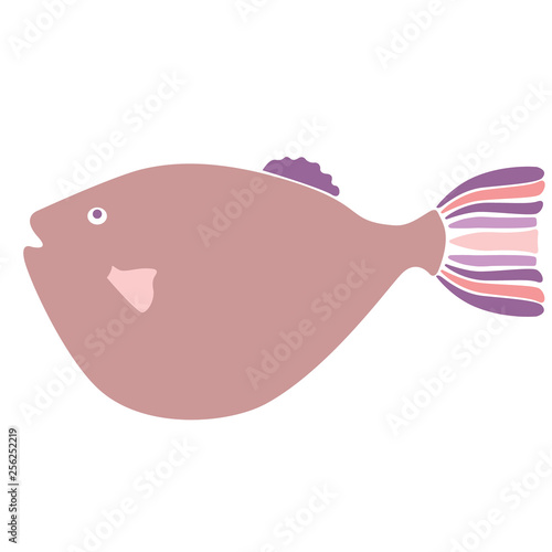 puffer fish flat illustration