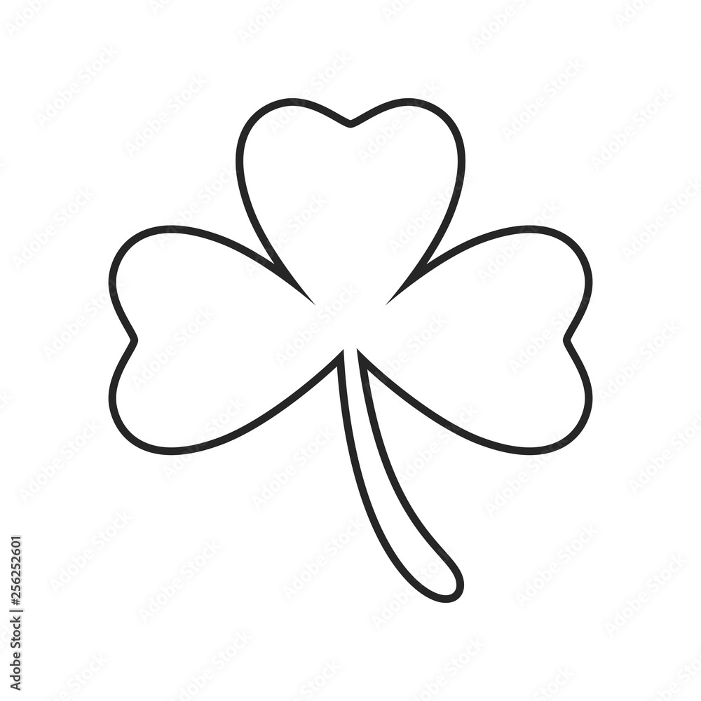 Clover flat icon on white background, for any occasion Clover flat icon on white background, for any occasion