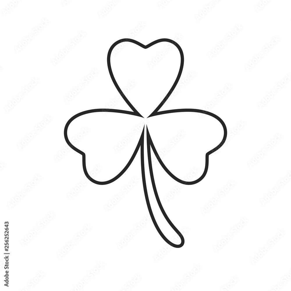Clover flat icon on white background, for any occasion Clover flat icon on white background, for any occasion