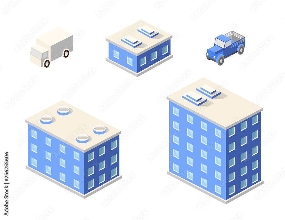 Isometric house urban Isometric house urban