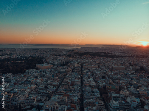 Aerial view, drone Footage of Mount Lycabettus, Athens, Attica, Greece © Serhiy Hipskyy