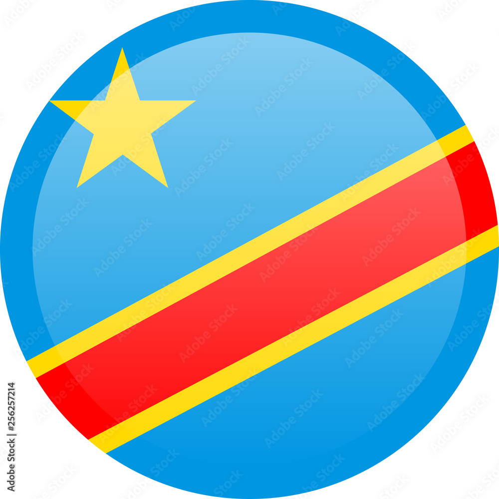 Democratic Republic of the Congo flag. National current flag, government and geography emblem. Flat style Democratic Republic of the Congo flag. National current flag, government and geography emblem. Flat style