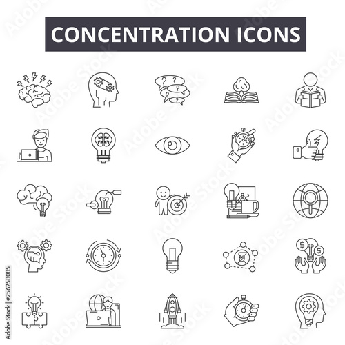 Fotografie, Tablou Concentration line icons for web and mobile