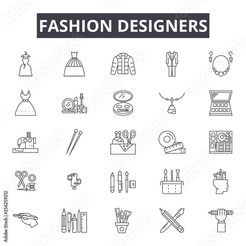 Fashion designers line icons for web and mobile. Editable stroke signs. Fashion designers  outline concept illustrations