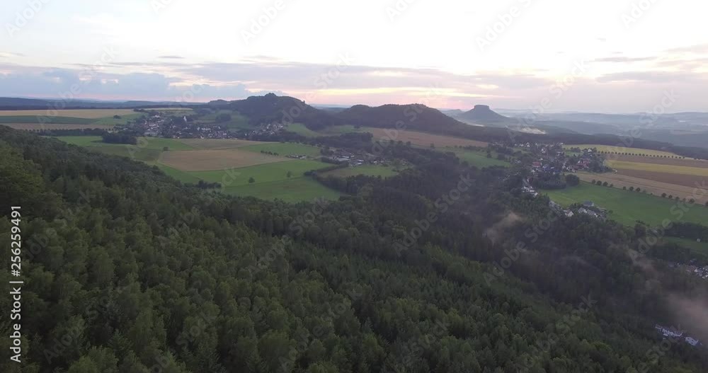 Aerial shot of mountains in Saxon Switzerland Aerial shot of mountains in Saxon Switzerland