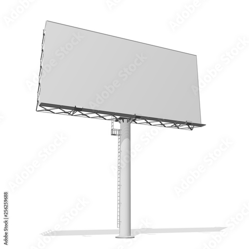 Advertising construction for outdoor advertising big billboard. Billboard for your design. Isolated on white background.