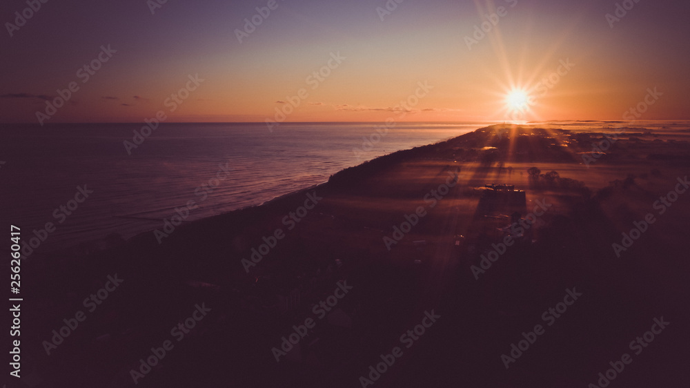 Sea seaside sunset coast sunrise nature day