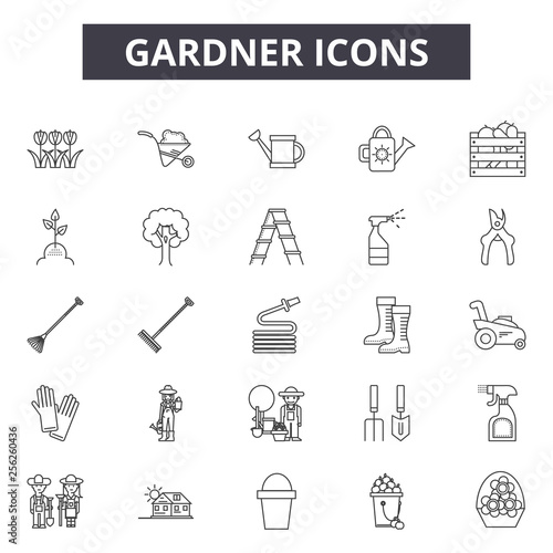 Gardner line icons for web and mobile. Editable stroke signs. Gardner  outline concept illustrations