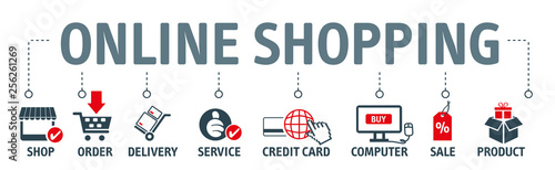 Banner online shopping vector illustration