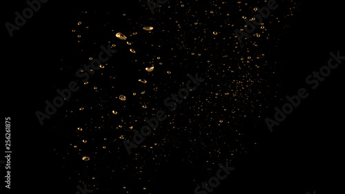 Blurry images of soda liquid water bubbles or carbonate drink or oil shape or beer fizzing or splashing and floating drop in black background for represent sparkling and refreshing