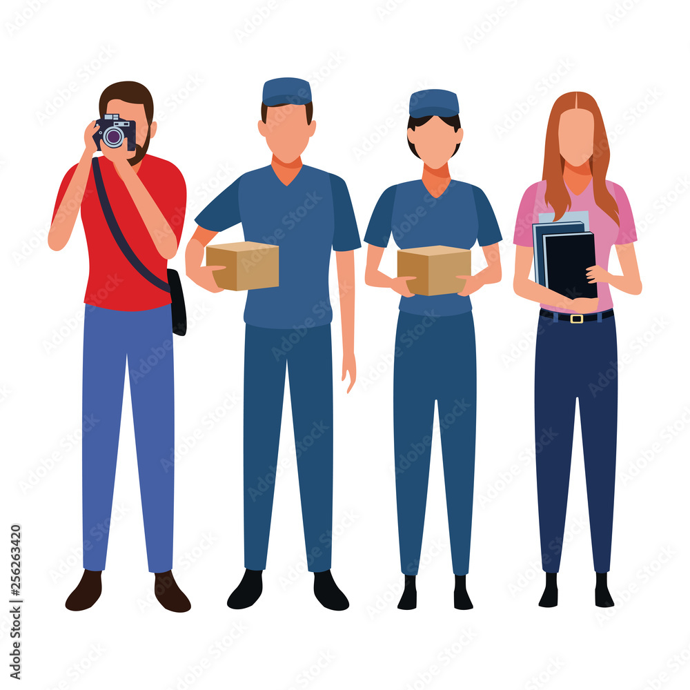 Fototapeta premium Jobs and professions avatars