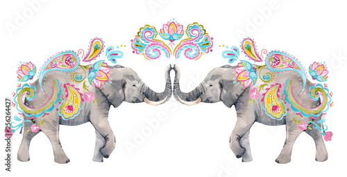 Photography Watercolor elephant illustration