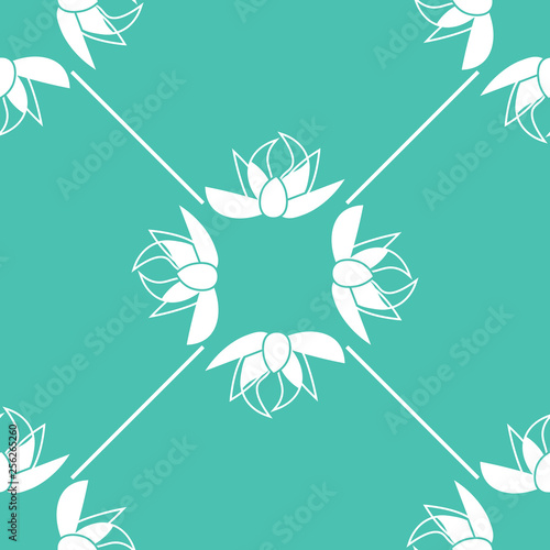 abstract floral seamless pattern with flowers, netting and leaves