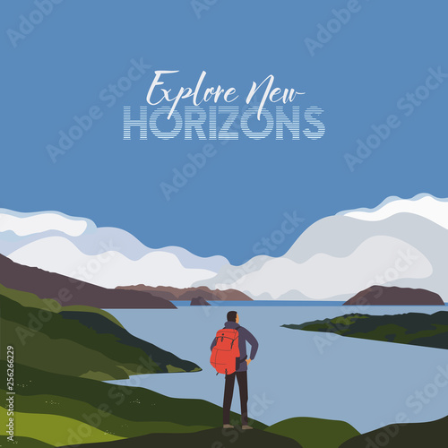Mountains background. New horizons exploration