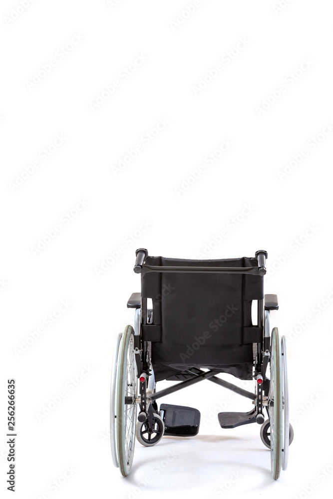 Image of wheelchair isolated on white background back view