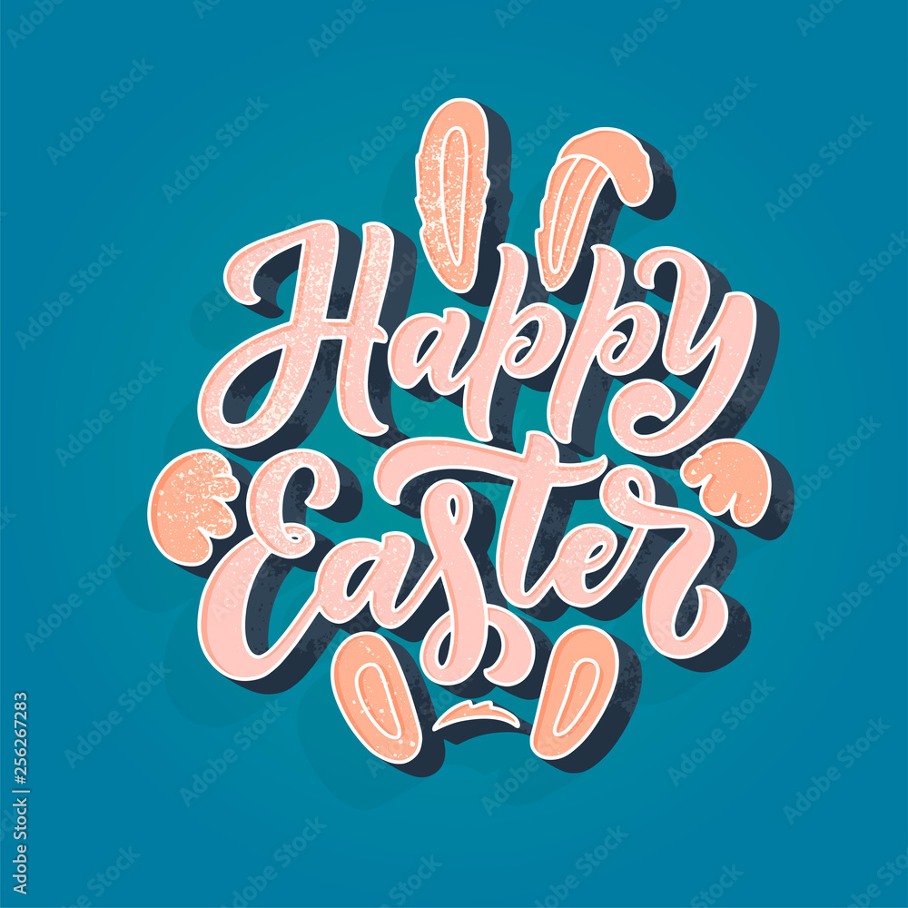 Calligraphy lettering for flyer design - Happy easter. Vector illustration. Template banner, poster, greeting postcard. Calligraphy lettering for flyer design - Happy easter. Vector illustration. Template banner, poster, greeting postcard.