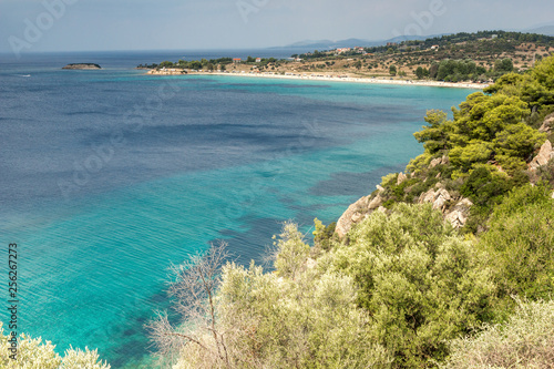 Fototapeta Naklejka Na Ścianę i Meble -  Amazing Seascape with Agios Ioannis Beach at Sithonia peninsula, Chalkidiki, Central Macedonia, Greece