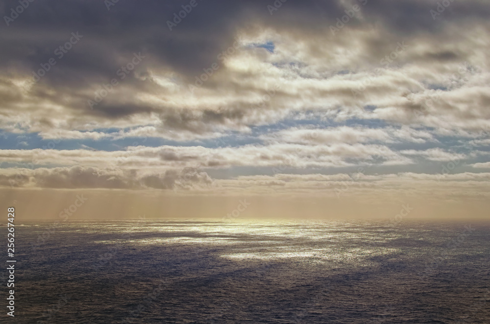  Stunning landscape view of storm seascape with dramatic sky. Cape Roca, Portugal. Abstract image for background