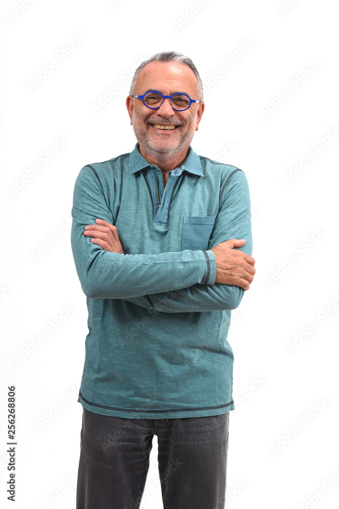 © curto - man with arms crossed on white background