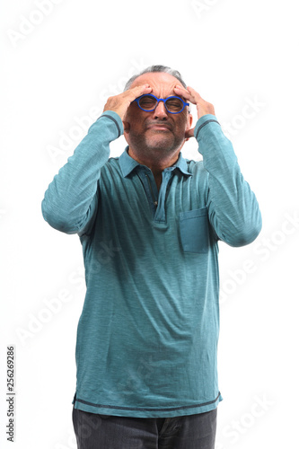 Wallpaper Mural man with headache on white background Torontodigital.ca