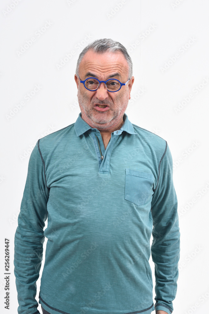 man yawning on white background man yawning on white background