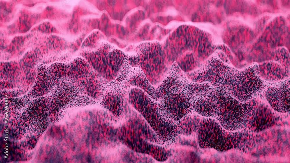 4K Abstract Topographic Waveform. 3D CGI Animation. Seamless Loop.