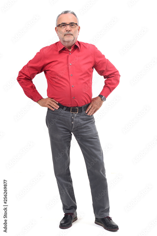 full portrait of a man on white background full portrait of a man on white background