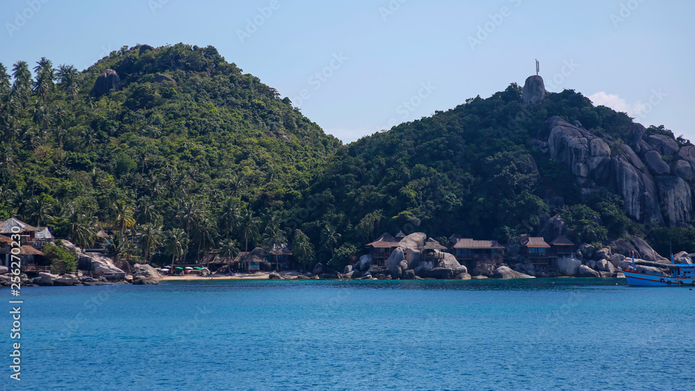 rocky coast of the paradise Koh Tao island in Thailand rocky coast of the paradise Koh Tao island in Thailand