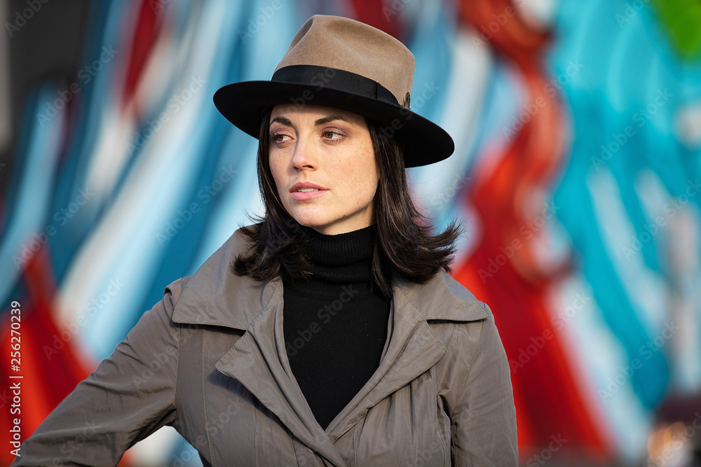 portrait of young woman in a hat portrait of young woman in a hat